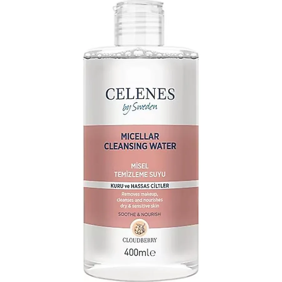 Celenes Cloudberry Micellar Kuru ve Hassas Ciltler 400 ml Yüz ve Makyaj Temizleme Suyu
