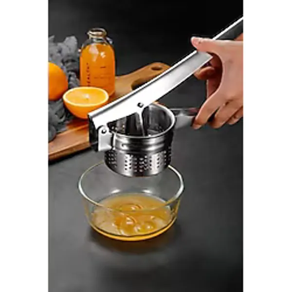 Çelik 9 cm Çaplı Patates Ezici Püre Yapıcı Meyve Sıkacağı Pres MT210