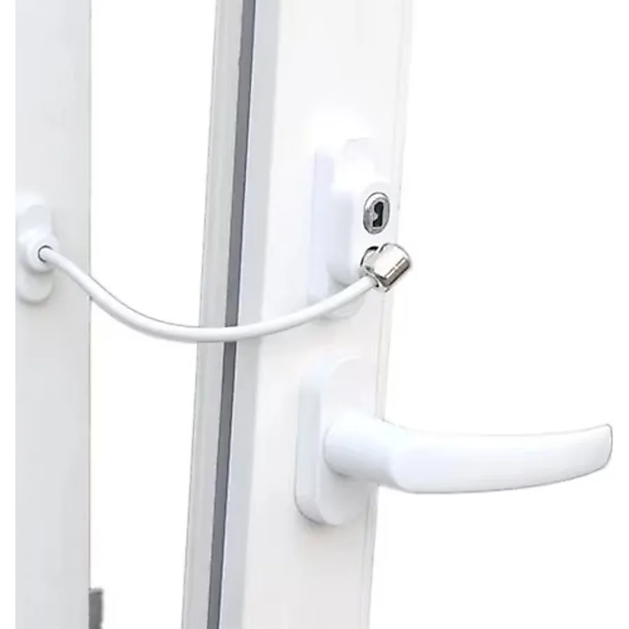 Çelik Halatlı Kilit Pvc Pencere Emniyet Çocuk Güvenlik Kilidi (1 Adet)