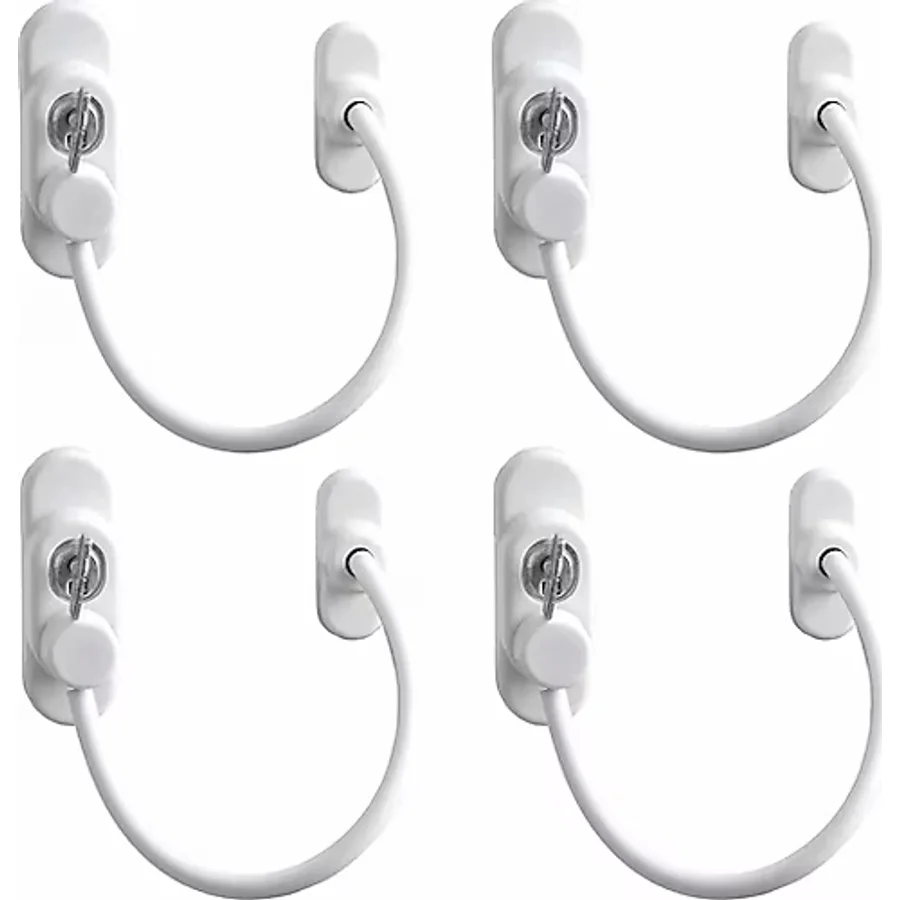 Çelik Halatlı Kilit Pvc Pencere Emniyet Çocuk Güvenlik Kilidi (4Adet)