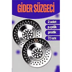 Çelik Lavabo Süzgeci 2 Adet