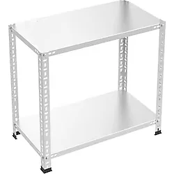 Çelik Raf Burada Çelik Raf Burada 2 Katlı Çelik Galvaniz Arşiv Depo Kiler Rafı DX51 Kalite - 59x93x100