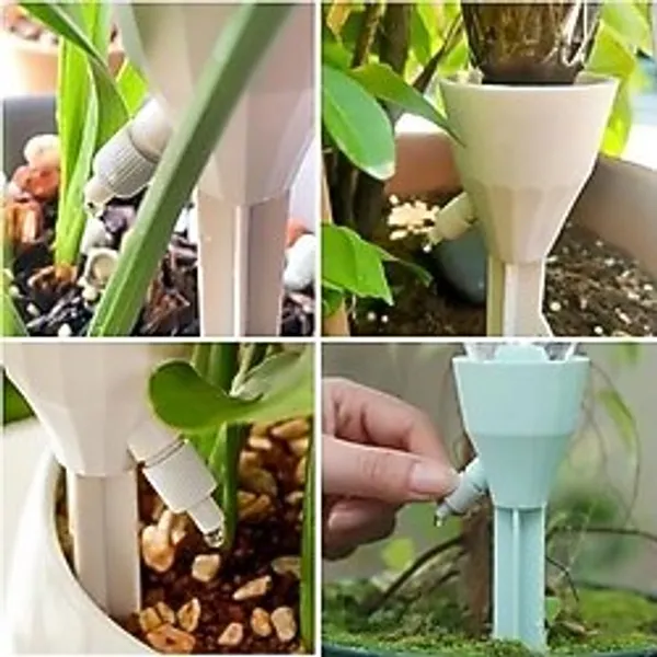 Çelik Ticaret 3 Adet Ayarlanabilir Akış Hızına Sahip Saksılar ve Bahçeler İçin Çiçek Damlama Sulama Çivileri, 3lü Paket Otomatik Bitki Sulama Aparatı Tüm Pet Şişele - Standart - Siyah