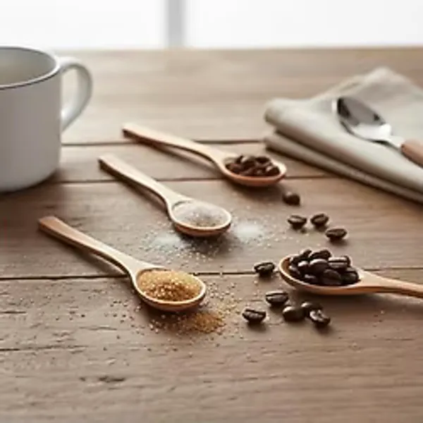 Çelik Ticaret 6'lı Doğal Ahşap Mini Servis Kaşığı Seti - 16CM Küçük Baharat, Kahve, Çay, Tatlı ve Bal Kaşığı Çizmez Dekoratif Ahşap Mutfak ve Masaüstü Aksesuarı