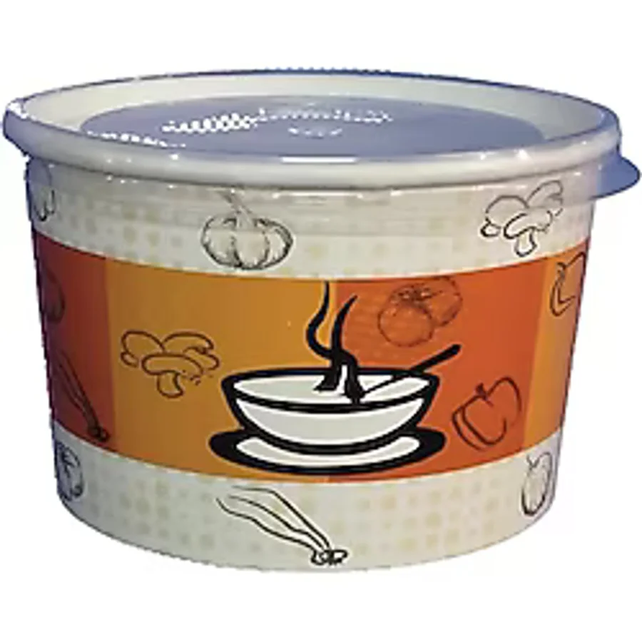 ÇELİKPENÇE 100 Adet Kapaklı Karton Çorba Kasesi 16 OZ