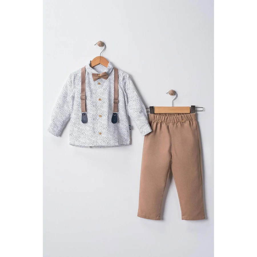Çelix Kids Bebek&Çocuk Salopet Takım Pantolon Gömlek Papyon