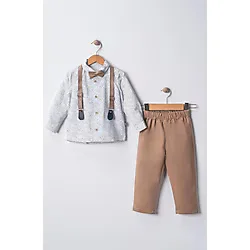 Çelix Kids Bebek&Çocuk Salopet Takım Pantolon Gömlek Papyon