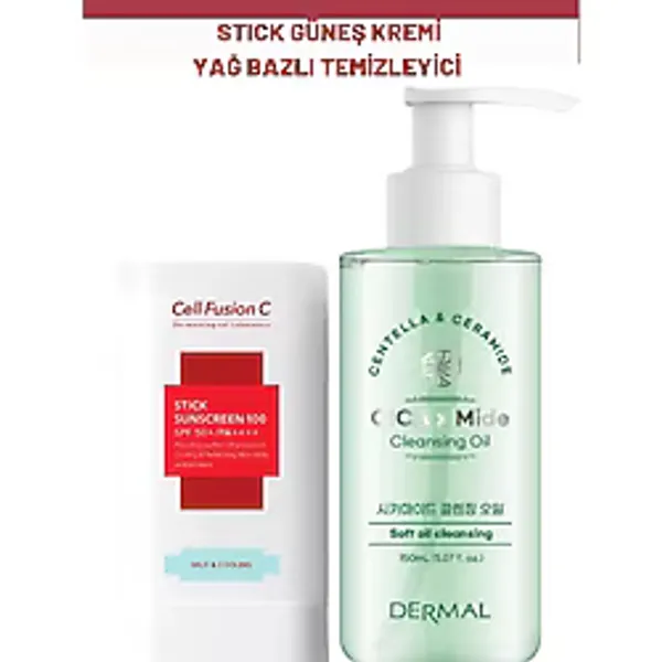 Cell Fusion C Stick Güneş Kremi Ve Dermal Yağ Bazlı Temizleyici Seti