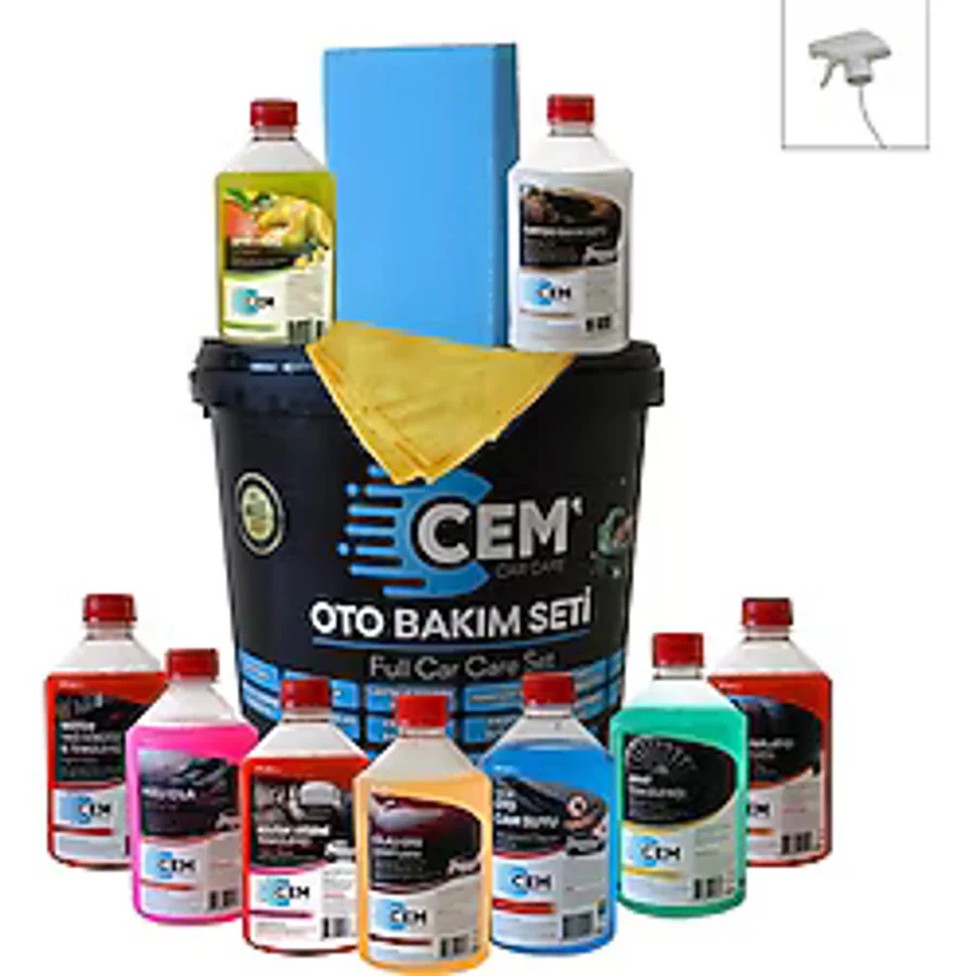 CEM CAR CARE 12 Parça Full Oto Bakım Seti, Araç Temizlik Seti