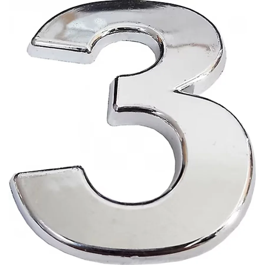 Cemax Krom Yapışkanlı 3 Rakamı 5 Cm
