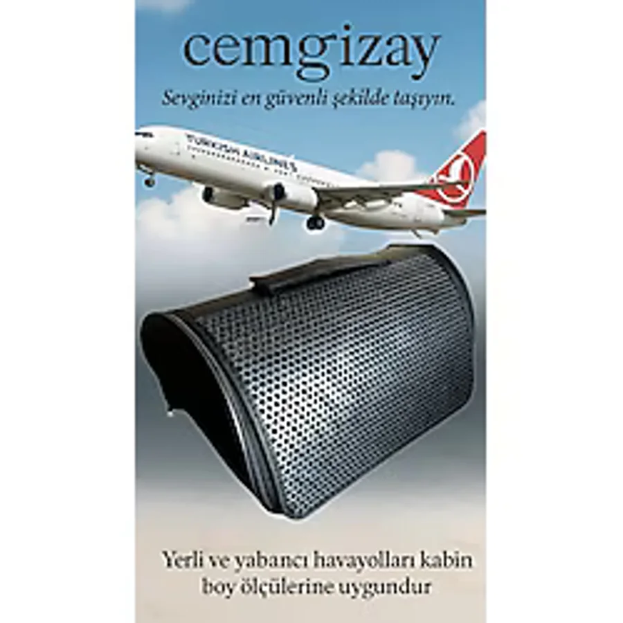 Cemgizay Çanta Kedi ve Köpek Taşıma Çantası 40x30x23 cm Kabin Boy - Siyah