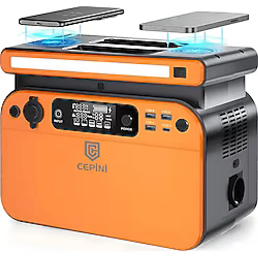 Cepini GT500 500W Taşınabilir Güç İstasyonu Powerbank 518WH Lifepo4 Pil Çift Kablosuz Şarj 60W Pd Hızlı Şarj