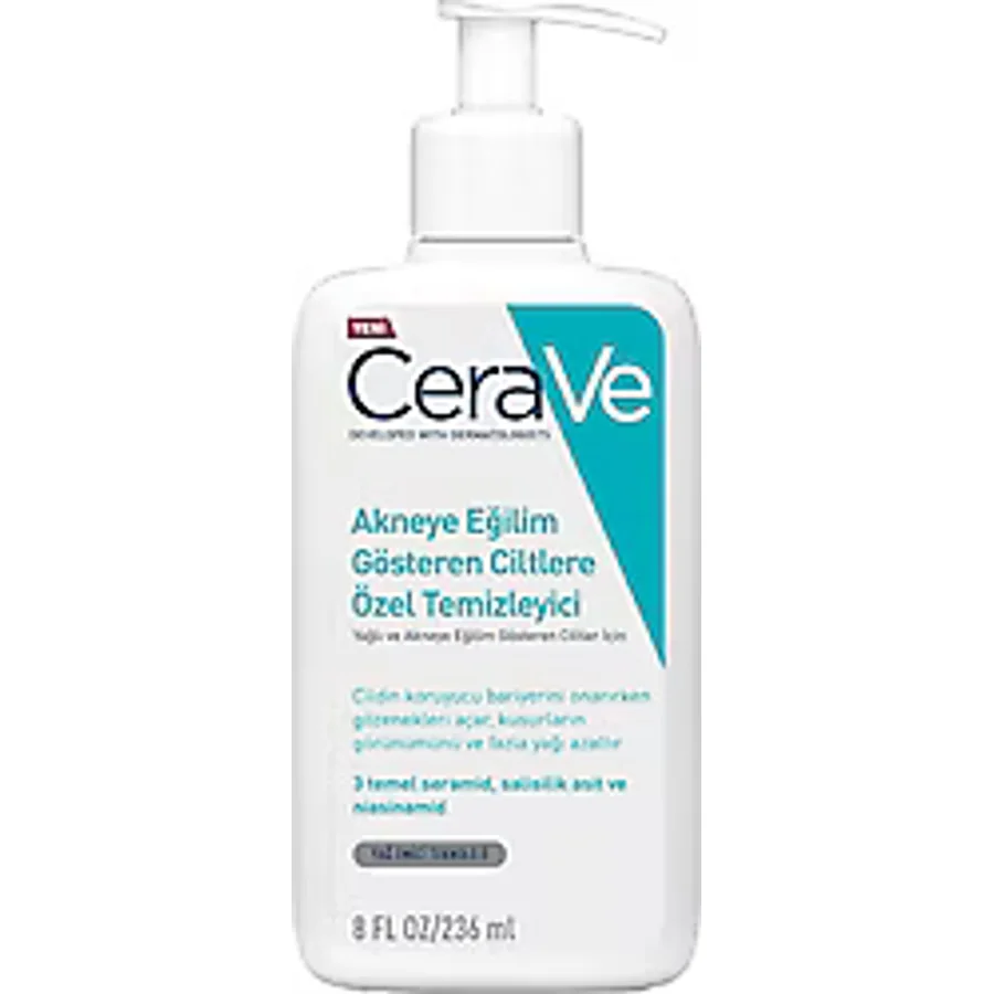 Cerave Akneye Eğilimli Ciltler için 236 ml Yüz Temizleme Jeli