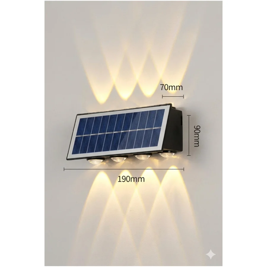 cesaa elektirik Cata Güneş Enerjili Led Aplik CT-8010 - Solar Enerjili Bahçe Aydınlatma günışığı