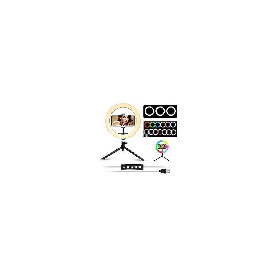 Çeşithane MJ30 12 İnç RGB Ring Light - Tripodlu LED Çekim Işığı, TikTok YouTube Yayın Lambası, Selfie & Makyaj Işığı, USB Kontrollü Halka Işık