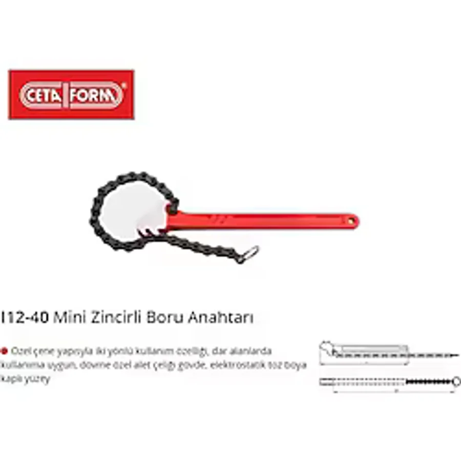 Ceta Form I12-40 Mini Zincirli Boru Anahtarı 4'' - 300 mm