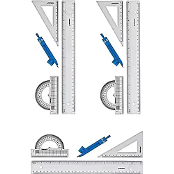 Cetvel Takımı 30 Cm 3 Paket Yıldızlar Cetvel Pergel Gönye İletki Şeffaf Çizim Takımı Pergelli Çizim Seti 4 Parça