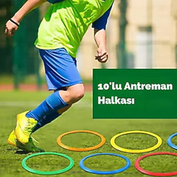 Çeviklik Antrenman Halkası Seti 10 Renkli 12 Bağlantılı Çocuk ve Yetişkin Egzersiz Ekipmanı Futbol Hız Koordinasyon Kondisyon Spor Aksesuarı