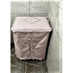 Çeyizci Sokağı Lüx Simli Çamaşır Makinesi Örtüsü Pudra