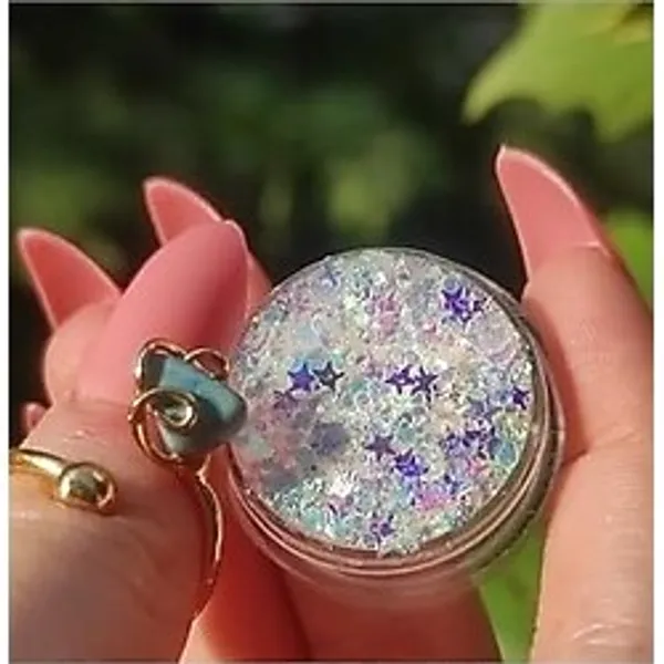 Ceylan Adam Beyaz Jel Glitter Far Yıldızlı Yansımali Yüz ve Vücut Simi, Magic Box Alice Parlak Glitter, SERASHINEGOZFARI46 - Renkli