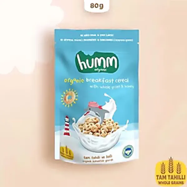 CEYLAN ADAM Humm Organik Tam Tahıllı ve Ballı Kahvaltılık Gevrek 80 Gr