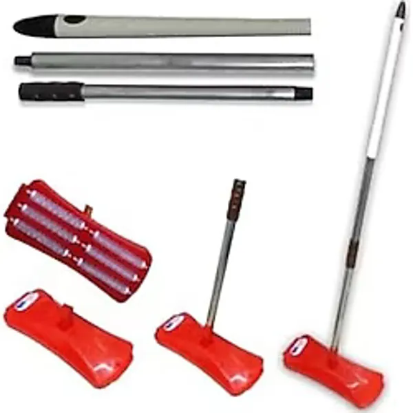 Ceylan Adam Süpürge, Efsane Temizlikçi Pratik 6 Fırçalı Gırgır 3 Kademe 110 cm Metal Saplı Portatif Süpürücü - Çok Renkli