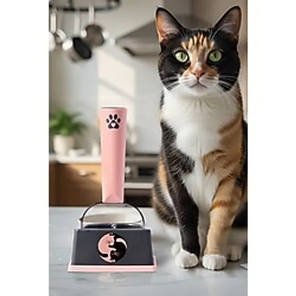 Ceyus Standlı Platformlu Ölçülü Kedi Mama Kaşığı - 150 ml Ölçü Küreği, Kedi Mama Ölçü Kabı