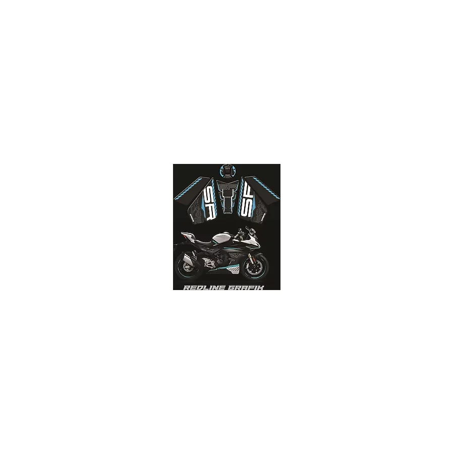 Cf Moto 450sr Tank Pad Set Mavi Beyaz Siyah Redlinegrafik