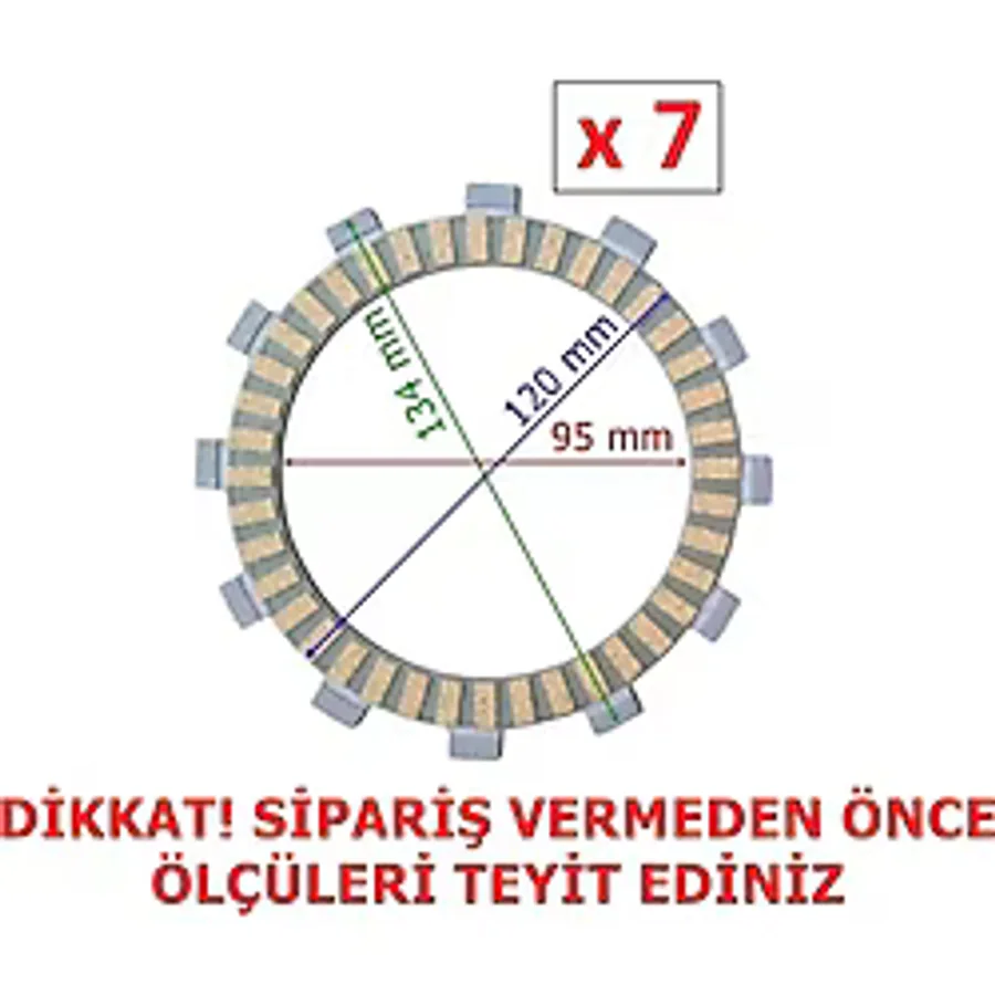 Cf Moto Nk250 Debriyaj Balatası 7 Li (2022 Öncesi) 12T 95-120-134 A Kalite