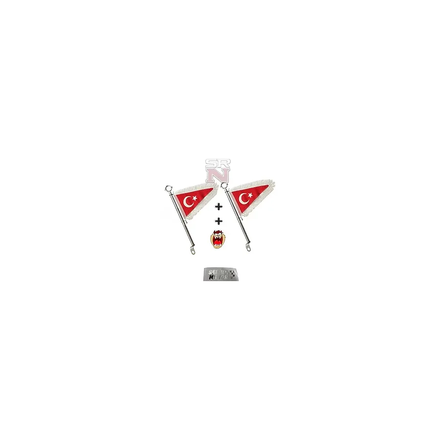Cg Cup Motosiklet Modifiye Makam Bayrağı Beyaz Flama 2 Li Set + Tazmnya Srnmotor