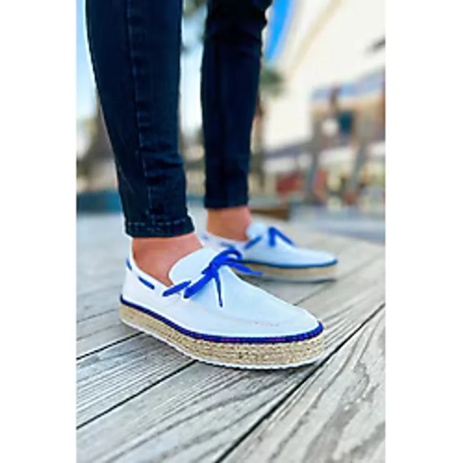CH311 Espadril Erkek Ayakkabı BEYAZ / SAX MAVI