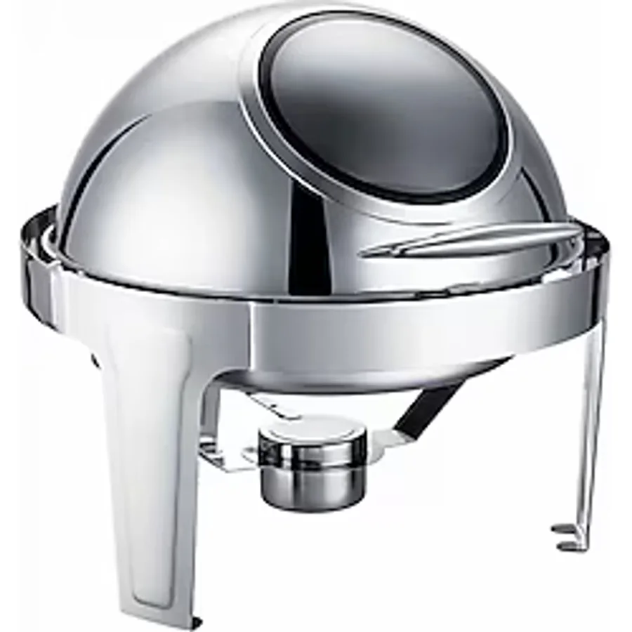 CHAFING DISH ROLL TOP YUVARLAK CAMLI 6 L (CDC-6C)