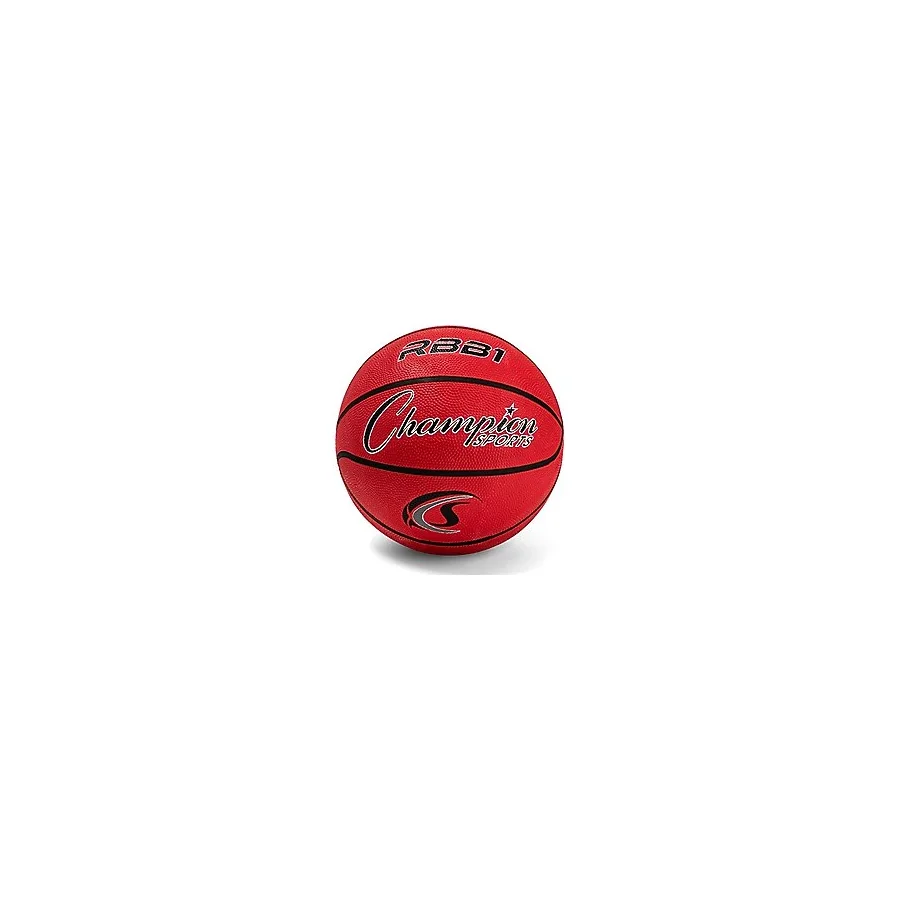 Champion Sports Kauçuk Resmi Basketbol, Ağır Hizmet - Pro-Style Basketbol, Premium Basketbol Ekipmanları, İç Mekan Dış Mekan - Beden Eğitimi Malzemeleri (Beden 7, Kırmızı)