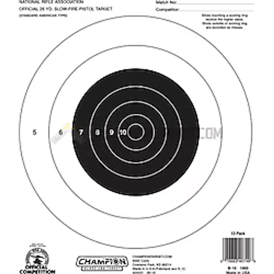 Champion Target 25 Metre NRA Yavaş Hedef Kağıdı (100 Adet)