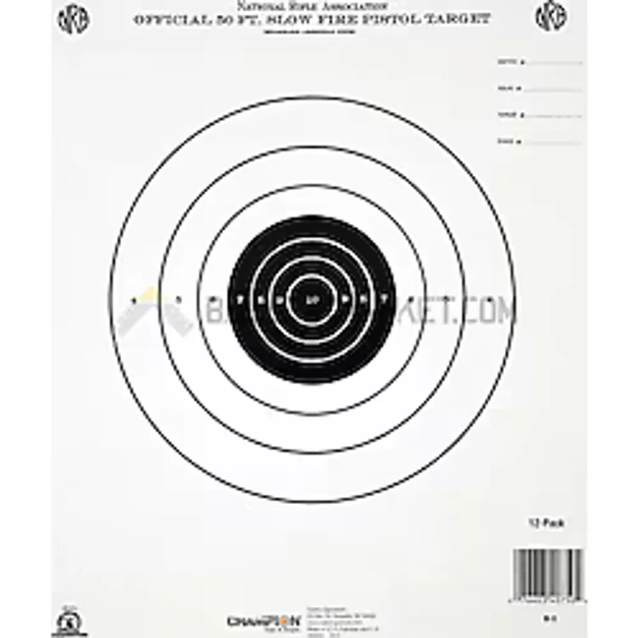 Champion Target 6-15 Metre Zamanlı NRA Yavaş Hedef Kağıdı (12 Adet)