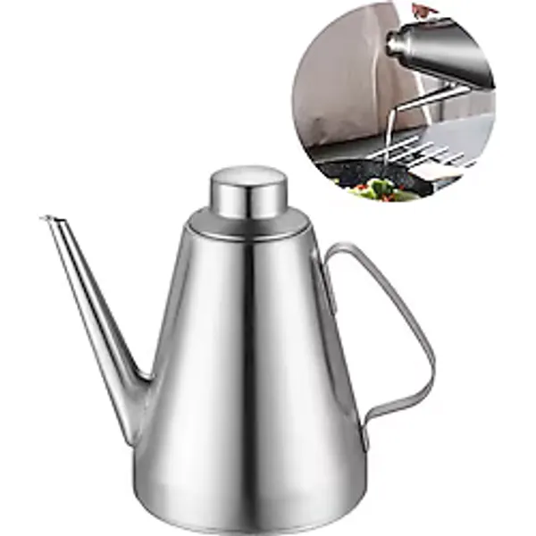 Chavin Komple 304 Çelik 18 Oz 500 ml Yağdanlık Sosluk Sirkelik CIN593 - Gri