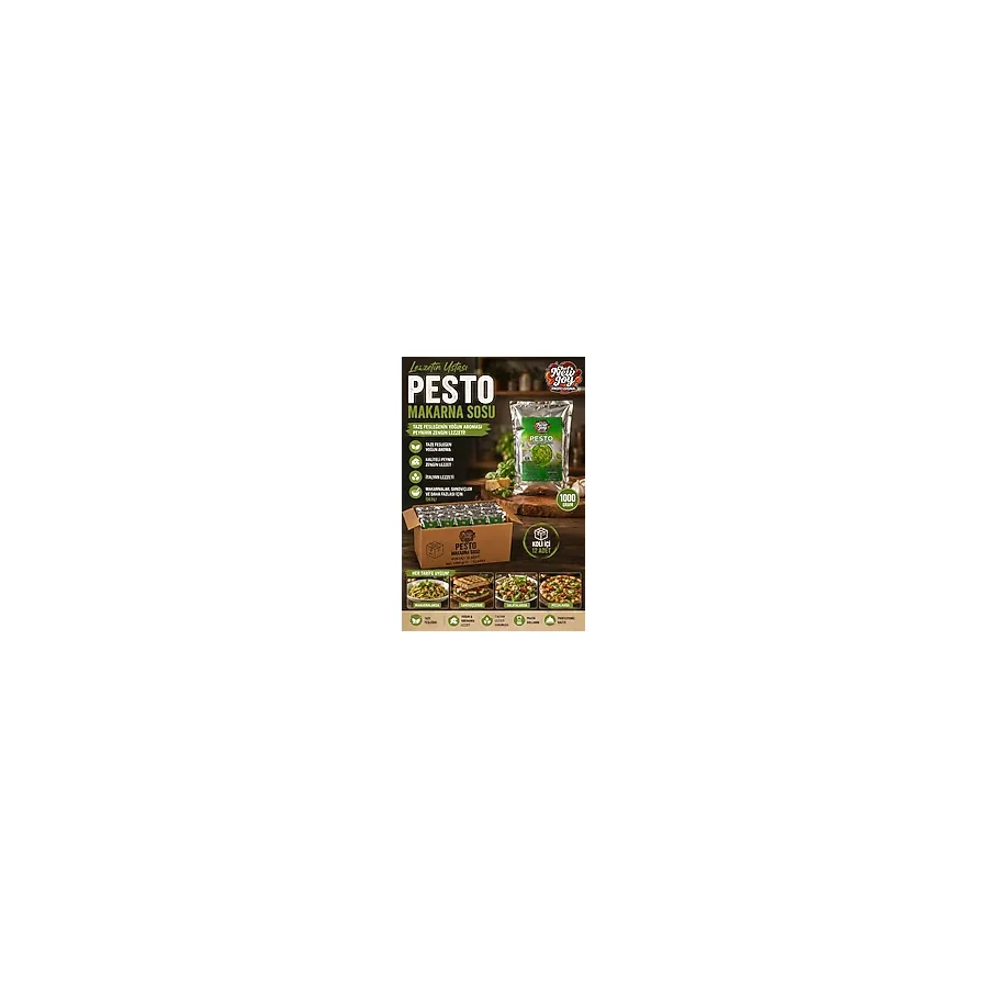 chef's new joy professional Pesto Sos 1000 G x 12 Adet - 1 Koli (Koli Bazlı Avantaj Paketi) - 10 kg
