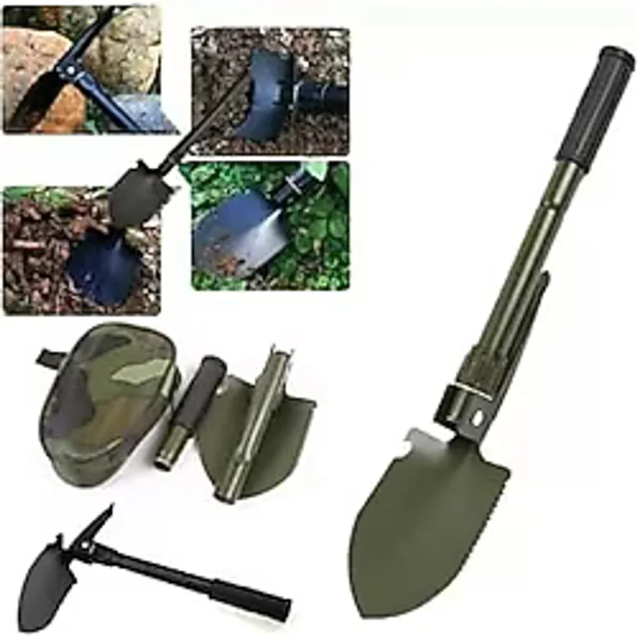 chermik Pratik Pusulalı Çantalı Kazma Kürek Kamp Seti Katlanabilir, 41.50 cm, CHRMK13784, Siyah