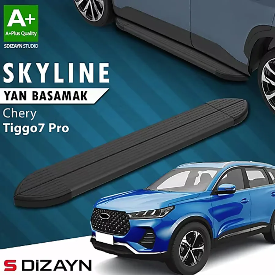 Chery Tiggo7 Pro Skyline Siyah Yan Basamak 183 Cm 2022 Üzeri A+ Kalite