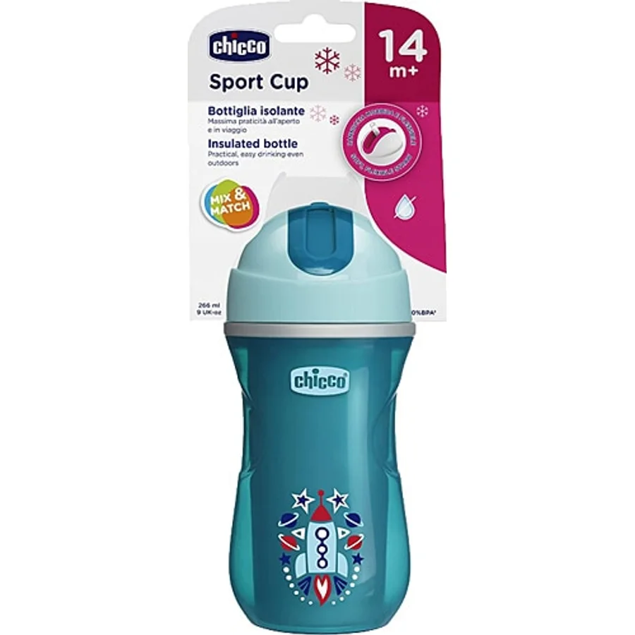 Chicco Pipetli Isı Yalıtımlı Sport Bardak 14 Ay+ 266 ml
