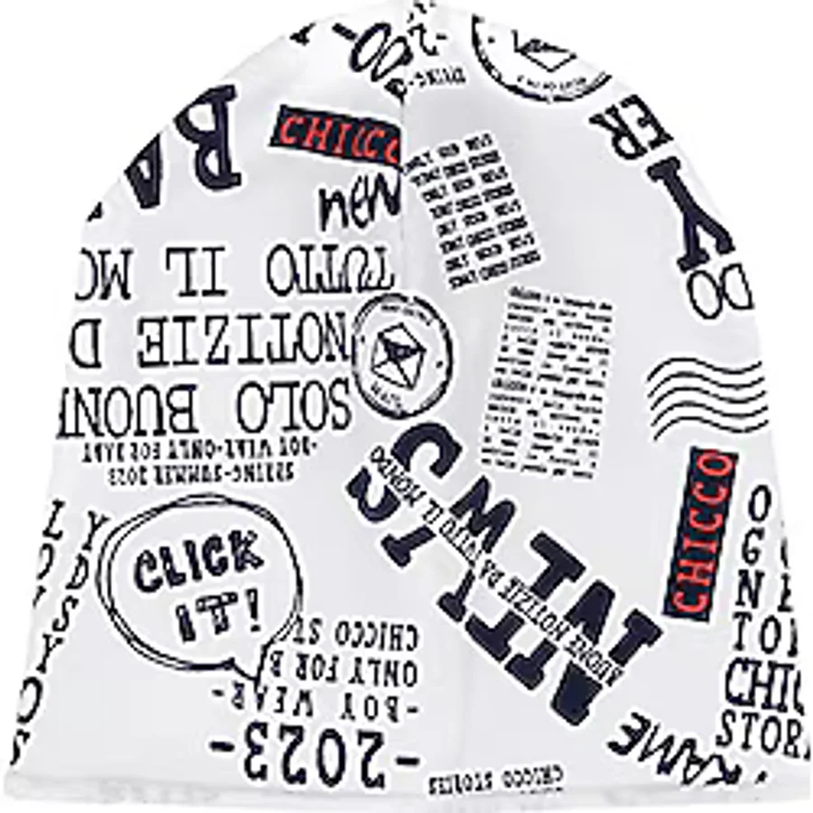 Chicco Unisex Bebek Şapka, Siyah/Beyaz, 1-3 Ay