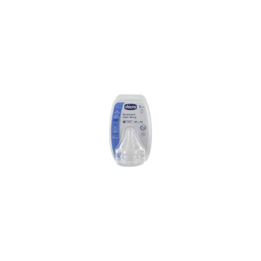 Chicco Wellbeing Silikon Mama Akış 6 Ay+ 2'li Biberon Emziği