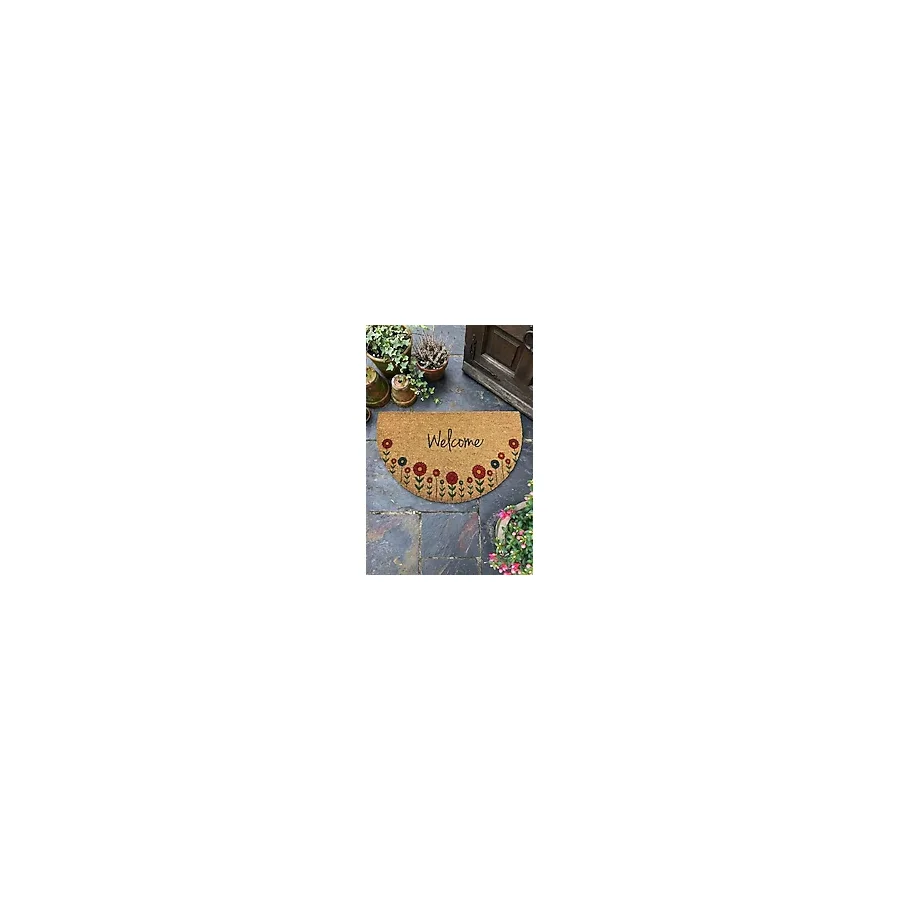 Chilai Home Coco Blattern 45X75 cm Kapı Önü Paspası, Naturel Koko Kıl Paspas - Çok Renkli - 53 x 75 cm