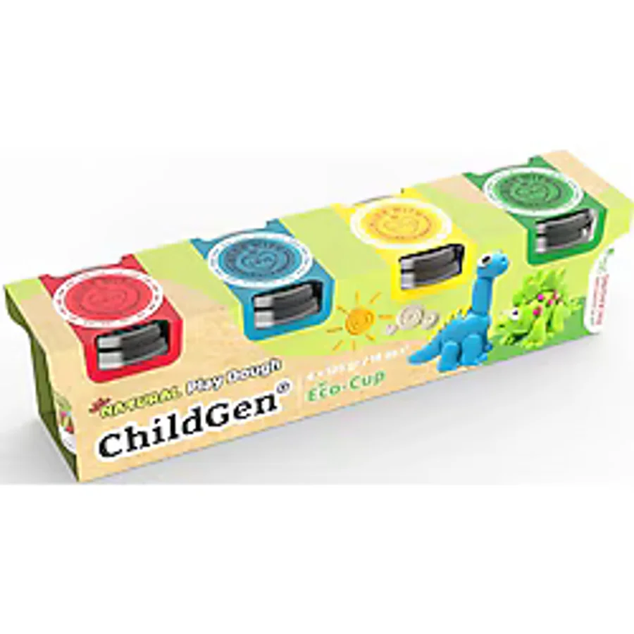 Childgen Doğal Oyun Hamuru 4 X 125 Gr Set (Sarı, Kırmızı, Mavi, Yeşil)