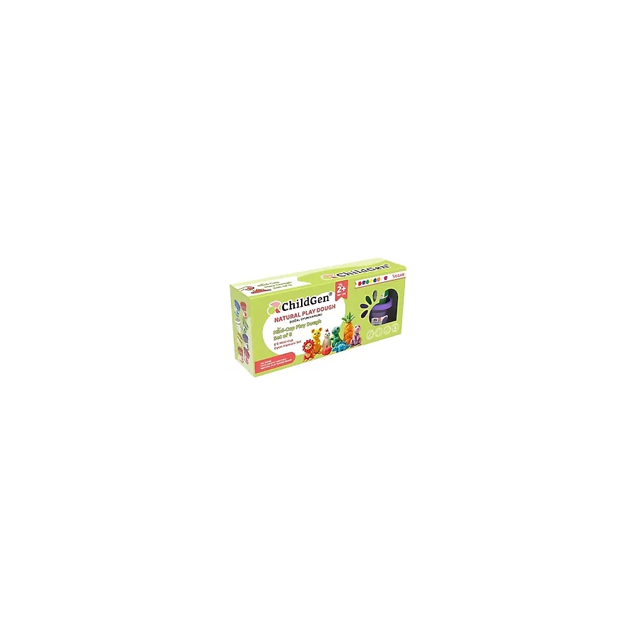 ChildGen Doğal Oyun Hamuru - Mini-Cup- 8'li Set (8x65gr)