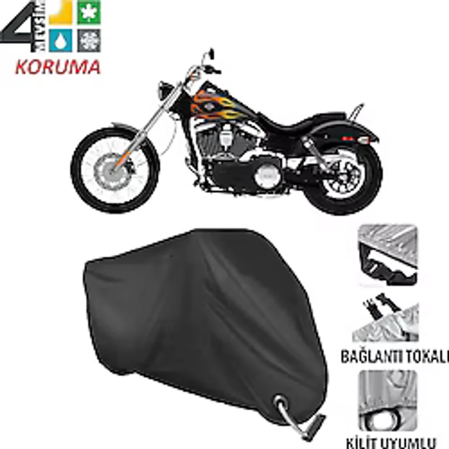 Chopper Serisi Motosiklet Brandası ( Kilit Uyumlu - Siyah