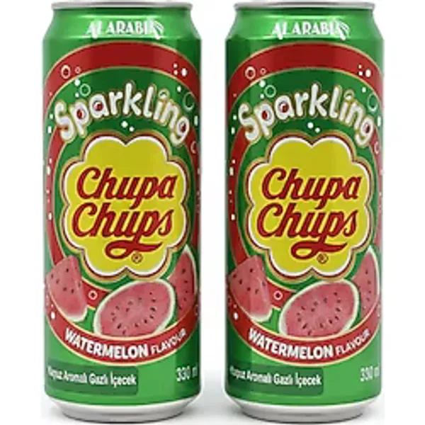 Chupa Chups Sparkling Watermelon Flavour - Karpuz Aromalı Gazlı İçecek 330 Ml (2 Adet)