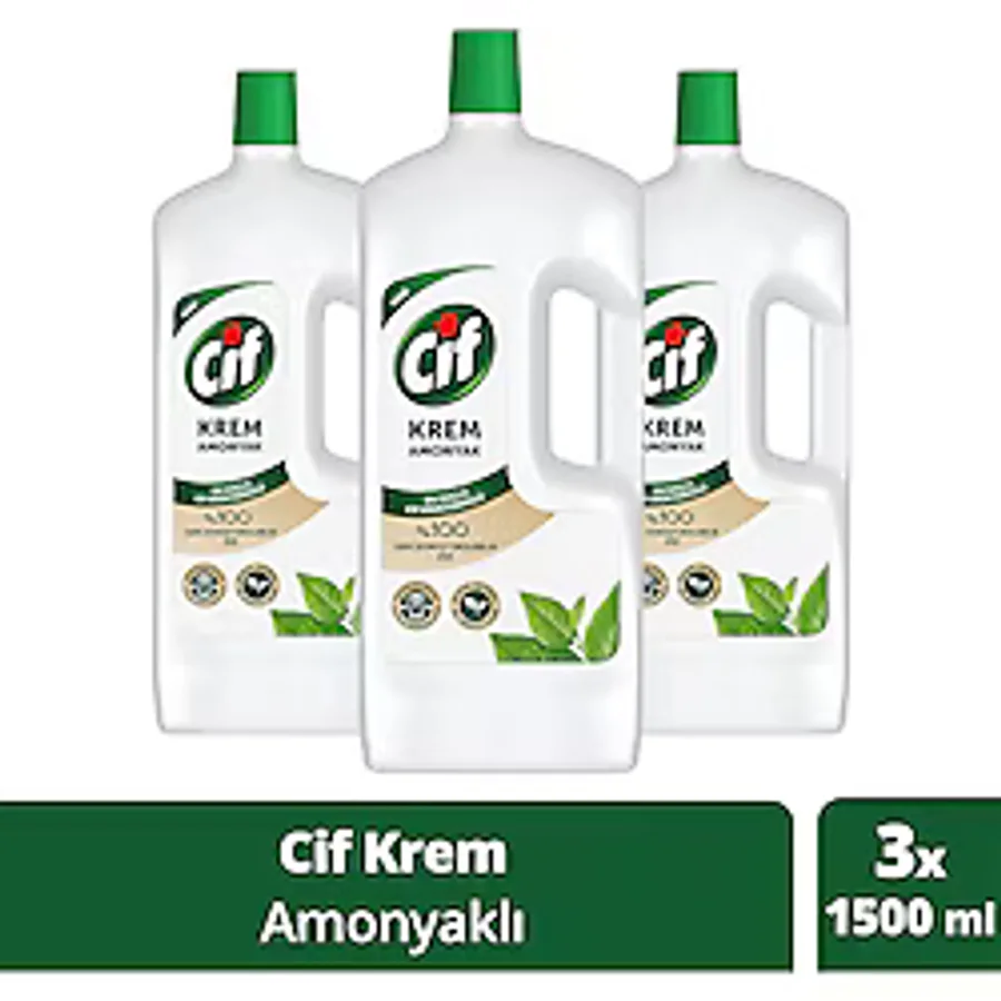 Cif Cleanboost Krem Amonyak Yüzey Temizleyici 1.5 lt 3'lü