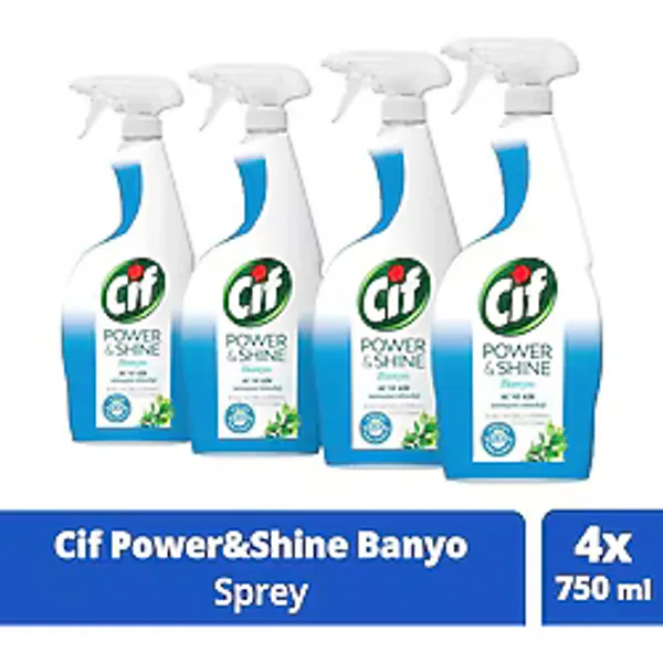 Cif Cleanboost Power & Shine Banyo Sprey Temizleyici 750 ml 4'lü
