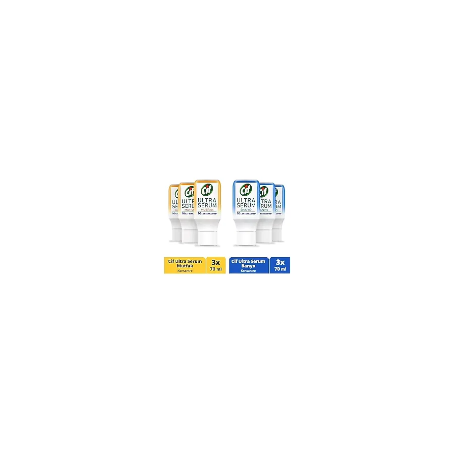Cif Ultra Serum Kapsül Mutfak ve Banyo Temizleyici 10 Kat Konsantre 70 ml 3 Adet - Şeffaf
